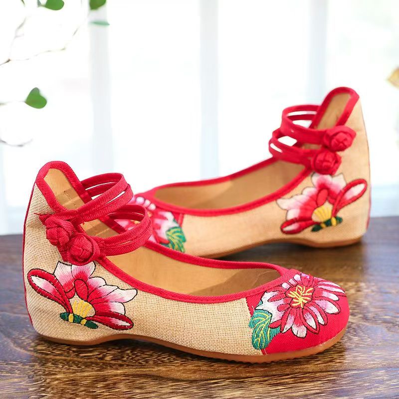 Woman Wedges Embroidered Cloth - Embroidery Horse review and price