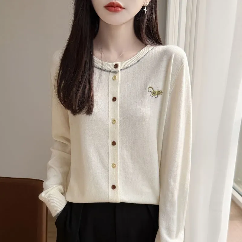 Women Color Trim Embroidery Ho - Embroidery Horse review and price